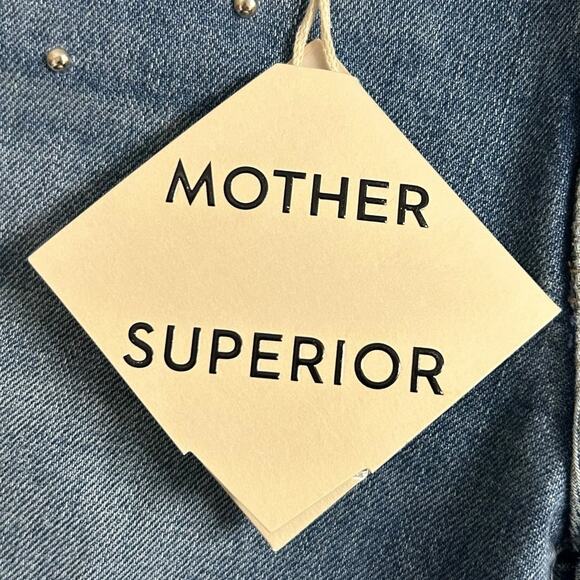 NWT Mother Superior Metal Magic Insider Flood Studded Denim Jeans Womens 24 / 2 - Picture 3 of 10